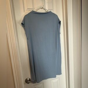 Eileen Fisher Larkspur Organic Cotton Stretch Jersey Scoop-Neck Casual Dress